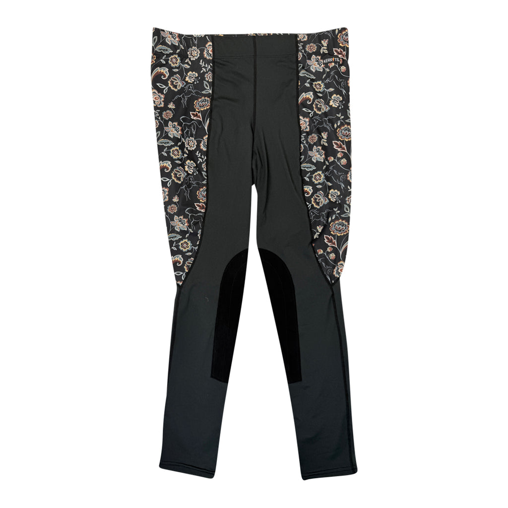 Kerrits 'Flow Rise' Knee Patch Tights in Black/Floral