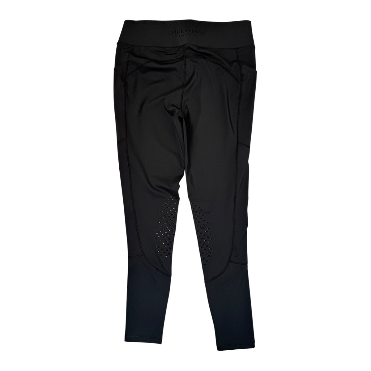 Equestrian Stockholm 'Jump Movement' Knee Patch Riding Tights in All Black