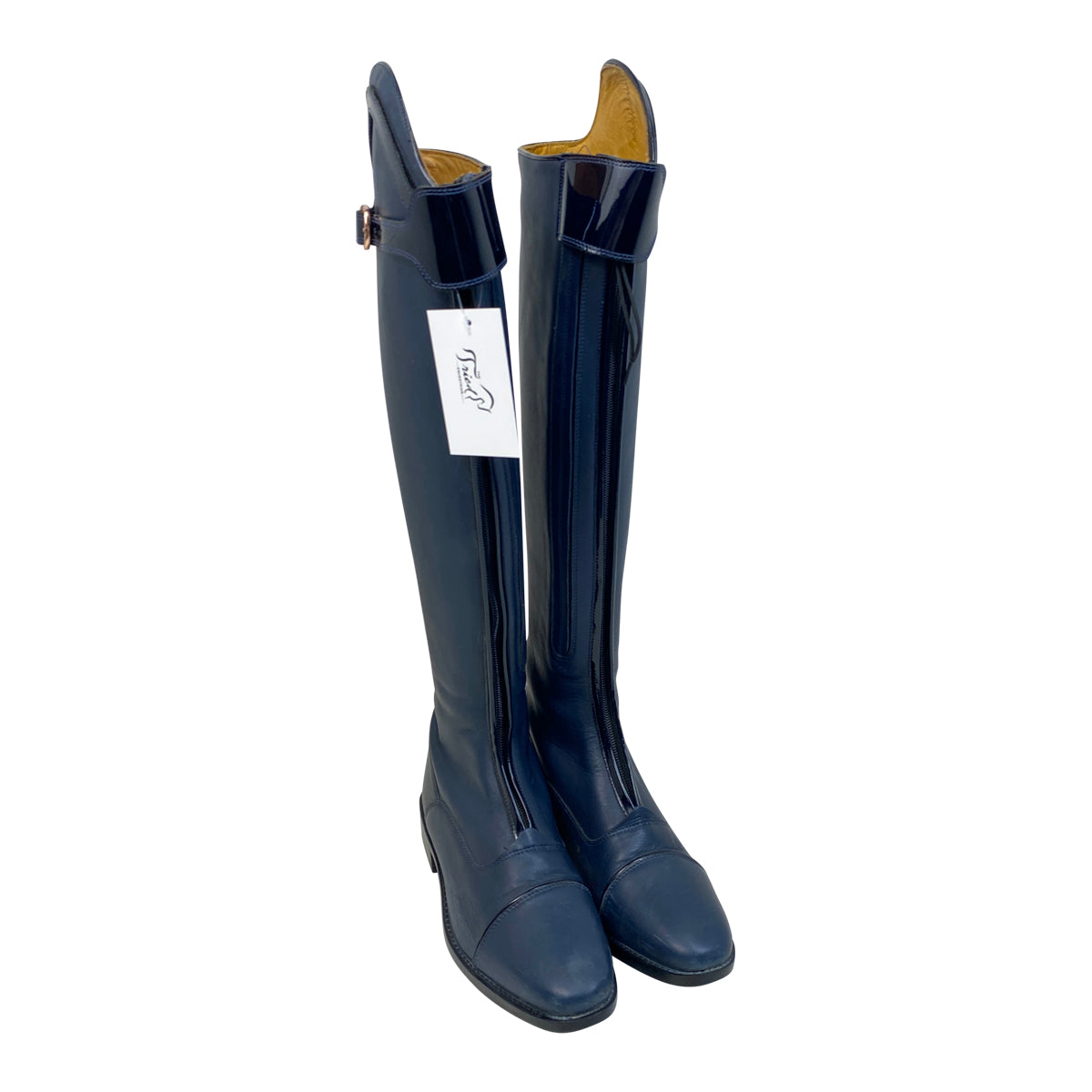 HKM 'Trinity' Tall Boots in Navy/Black Piping 