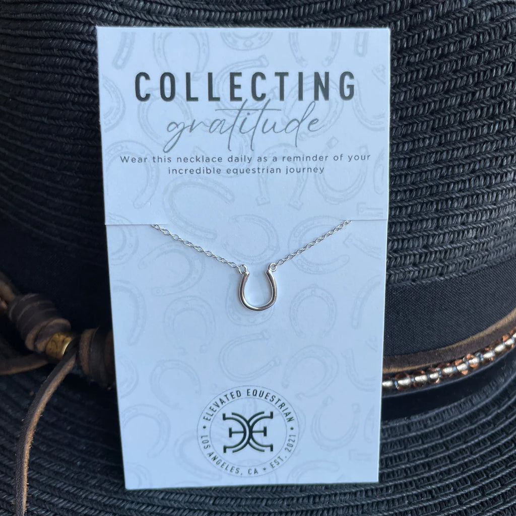 Elevated Equestrian Sterling Silver Horseshoe Necklace in Sterling Silver - 16"-18"