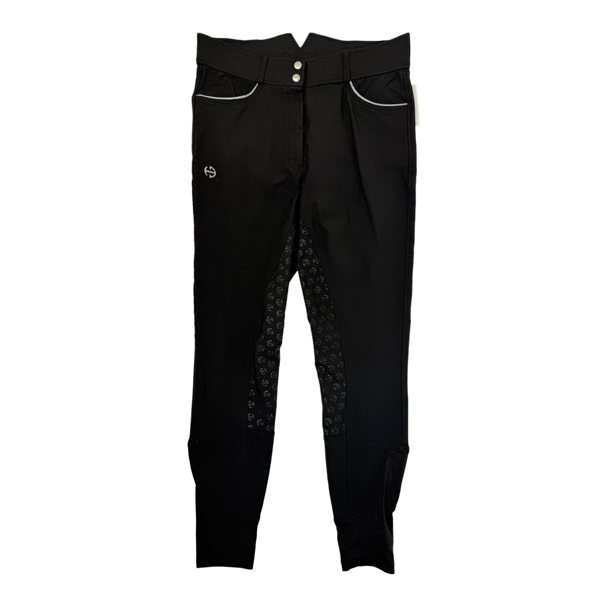 Halter Ego 'Evolution' Full Seat Breeches in Black/Silver