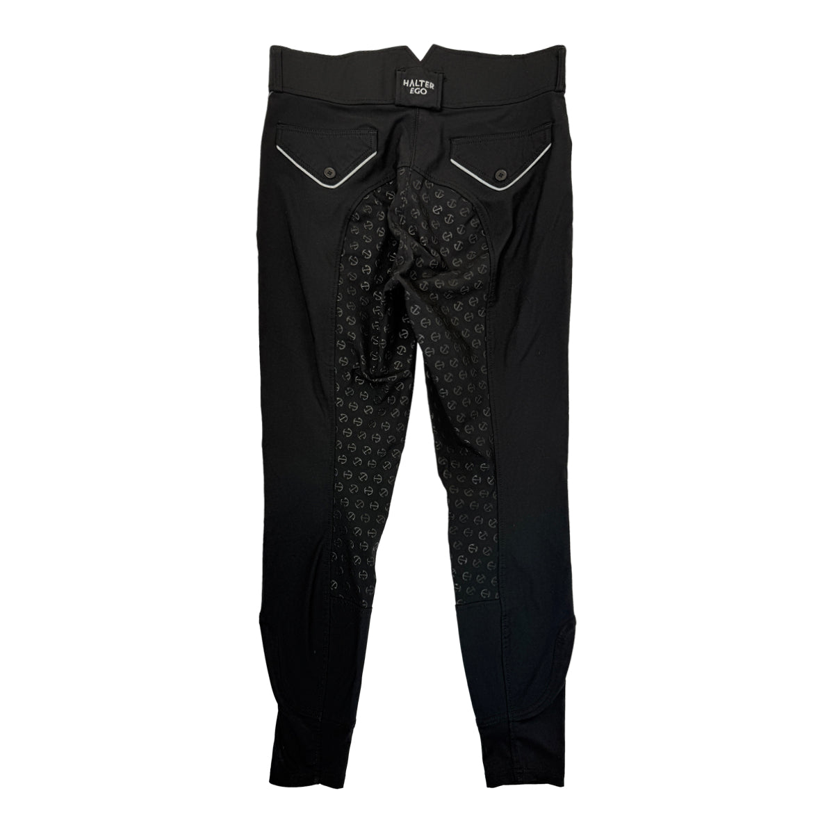 Halter Ego 'Evolution' Full Seat Breeches in Black/Silver