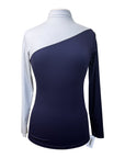 Riviera 'Mavis' Mock Neck in Navy/White - Women's Medium