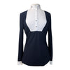 Cavalleria Toscana Bib Show Shirt in Navy Pinstripe/White