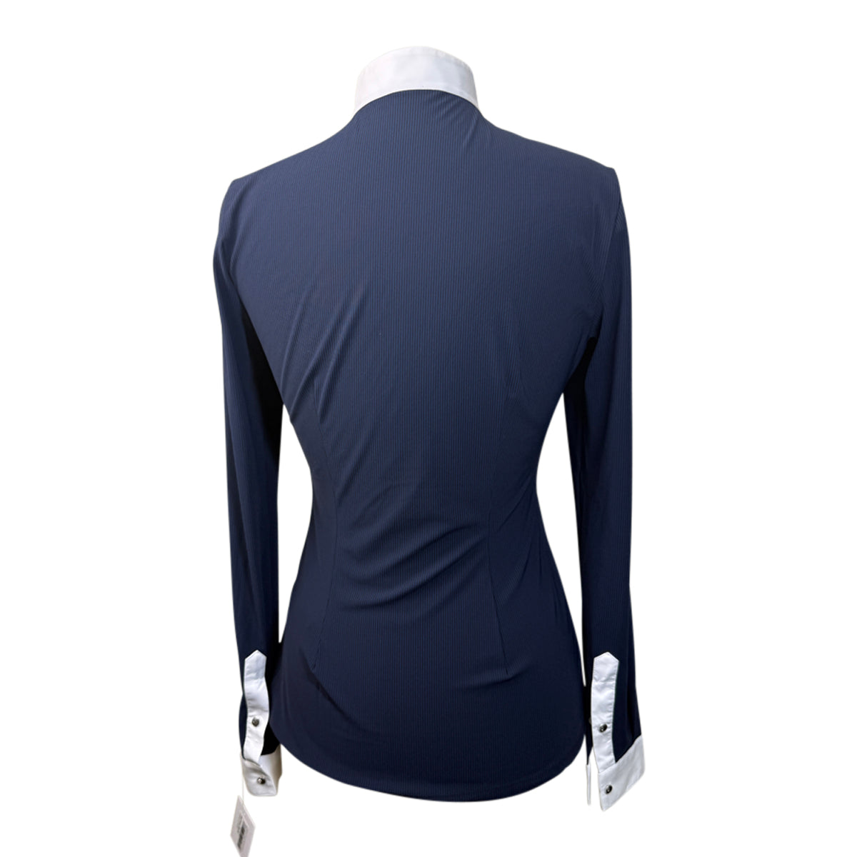 Cavalleria Toscana Bib Show Shirt in Navy Pinstripe/White