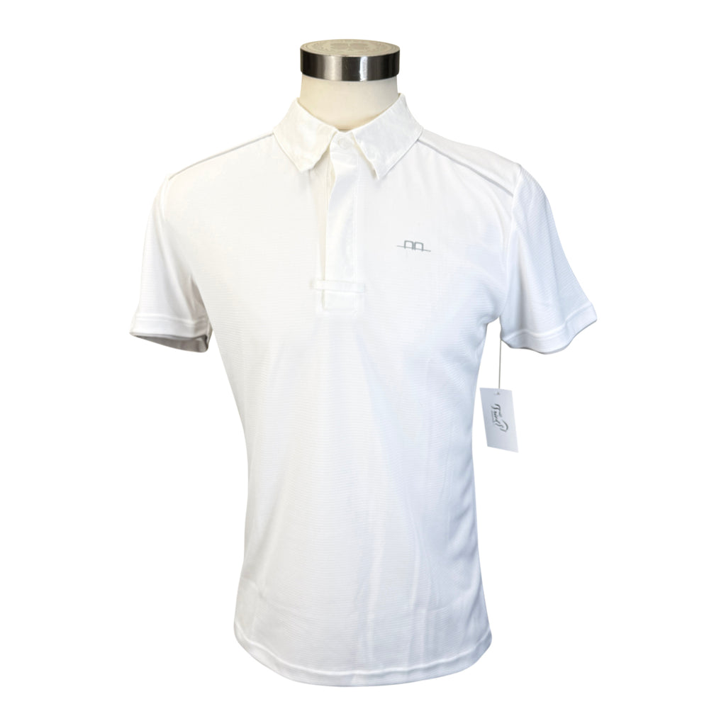 AA Platinum 'Davide' Men's Polo Shirt in White - Men's Large