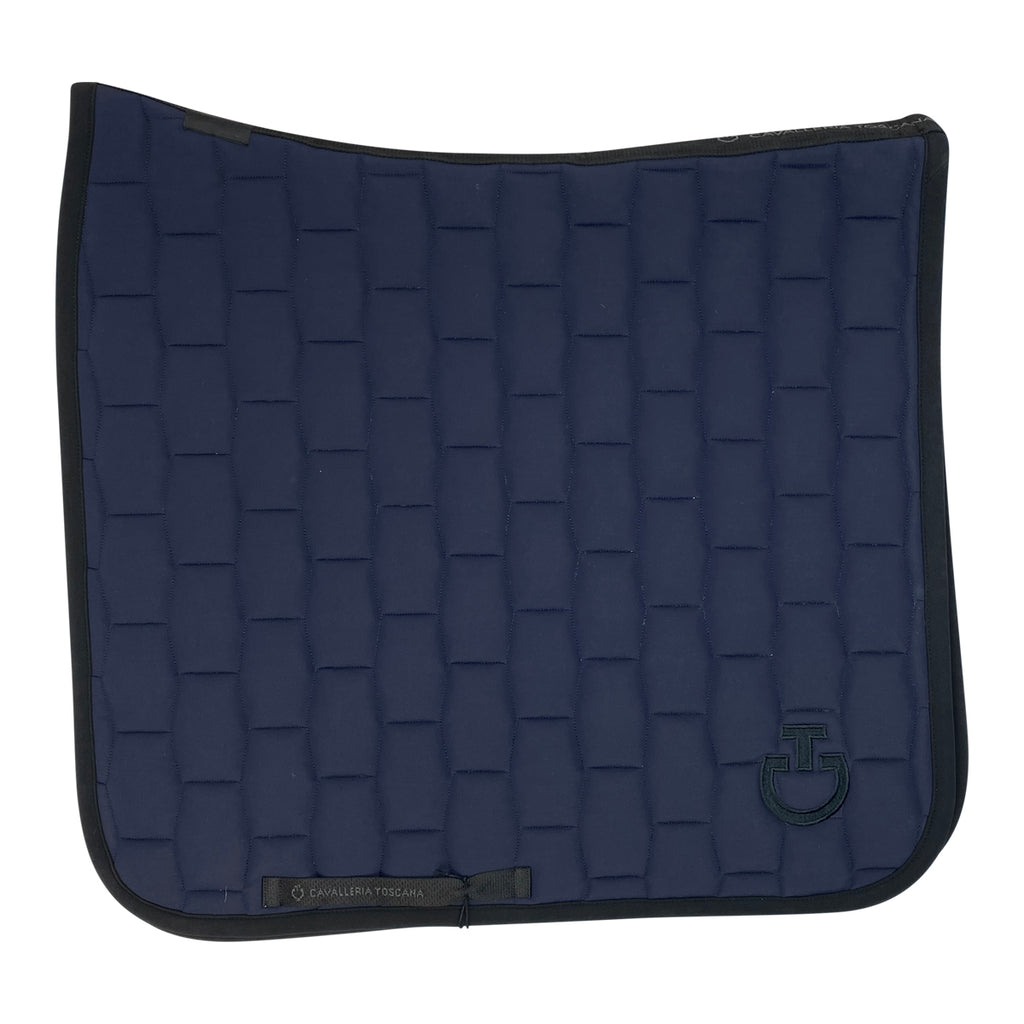 Cavalleria Toscana Geometric Quilted Dressage Saddle Pad in Dark Blue