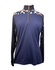 Novella Equestrian 'The Diva' Long Sleeve Shirt in Navy