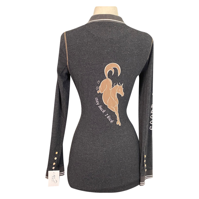 Goode Rider 'Henley' Shirt in Charcoal - Women's XS