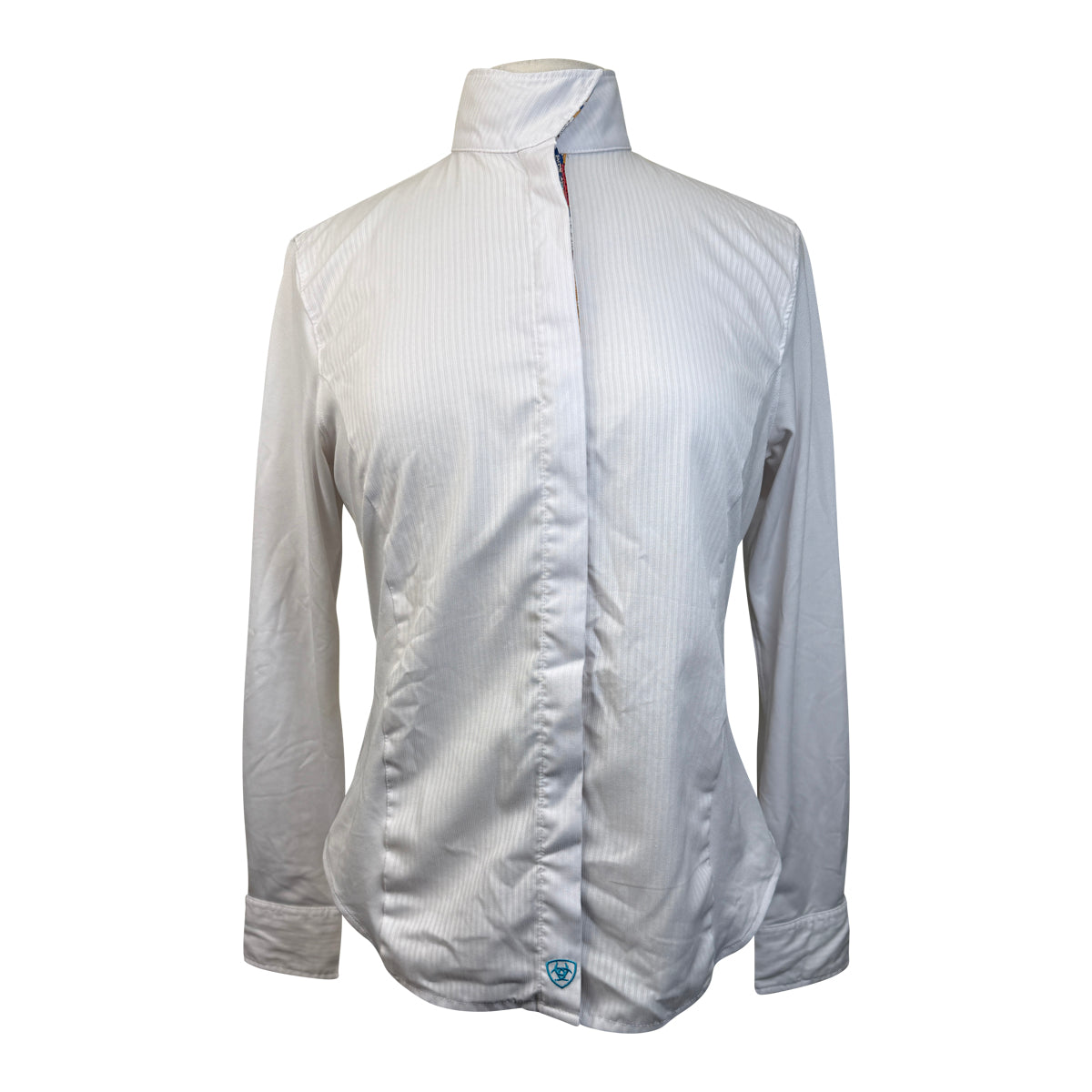 Ariat Long Sleeve 'Pro Series' Show Shirt in White/Pinstripe