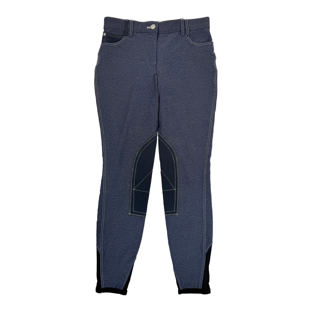 Sarm Hippique Knee Patch Breeches in Denim Blue