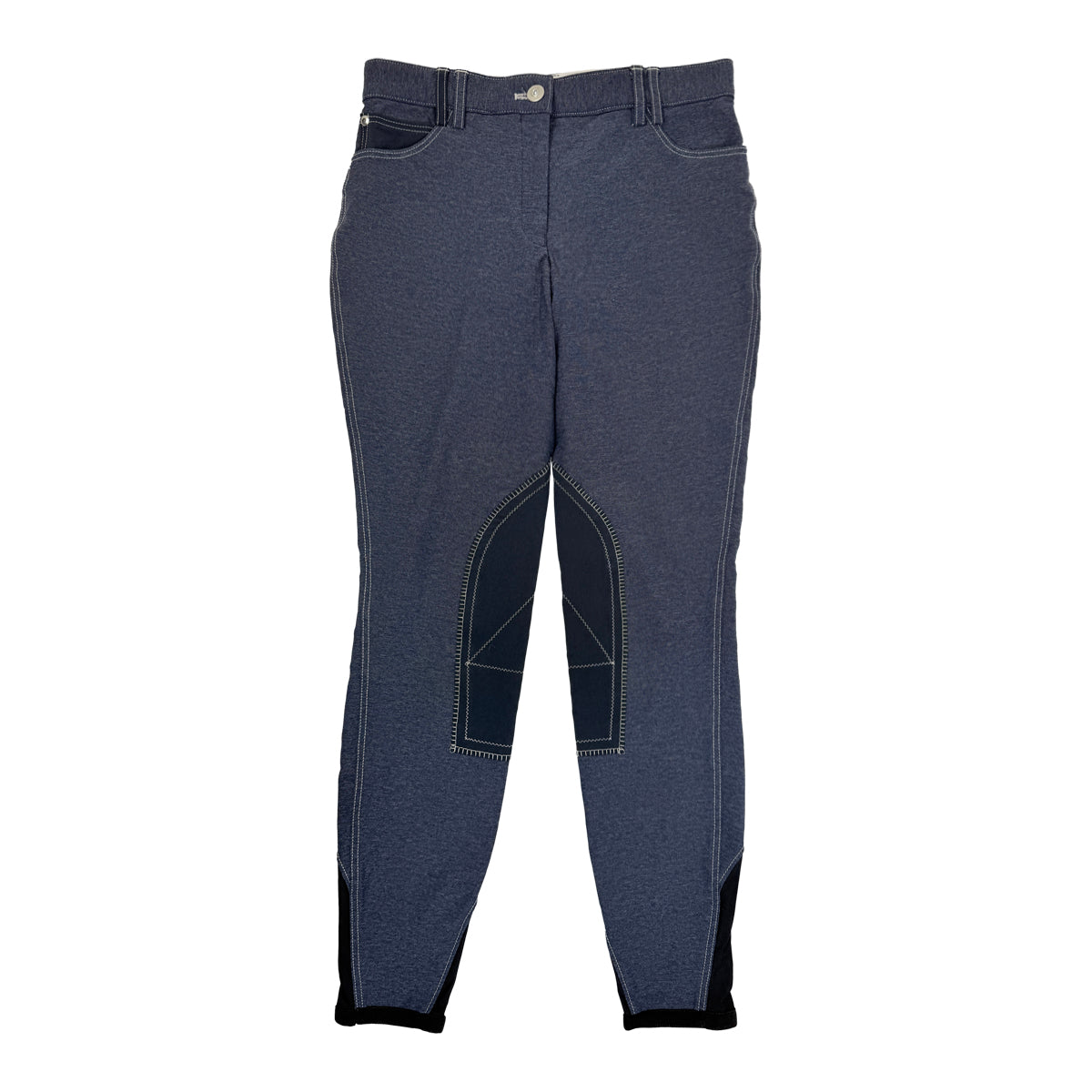 Sarm Hippique Knee Patch Breeches in Denim Blue