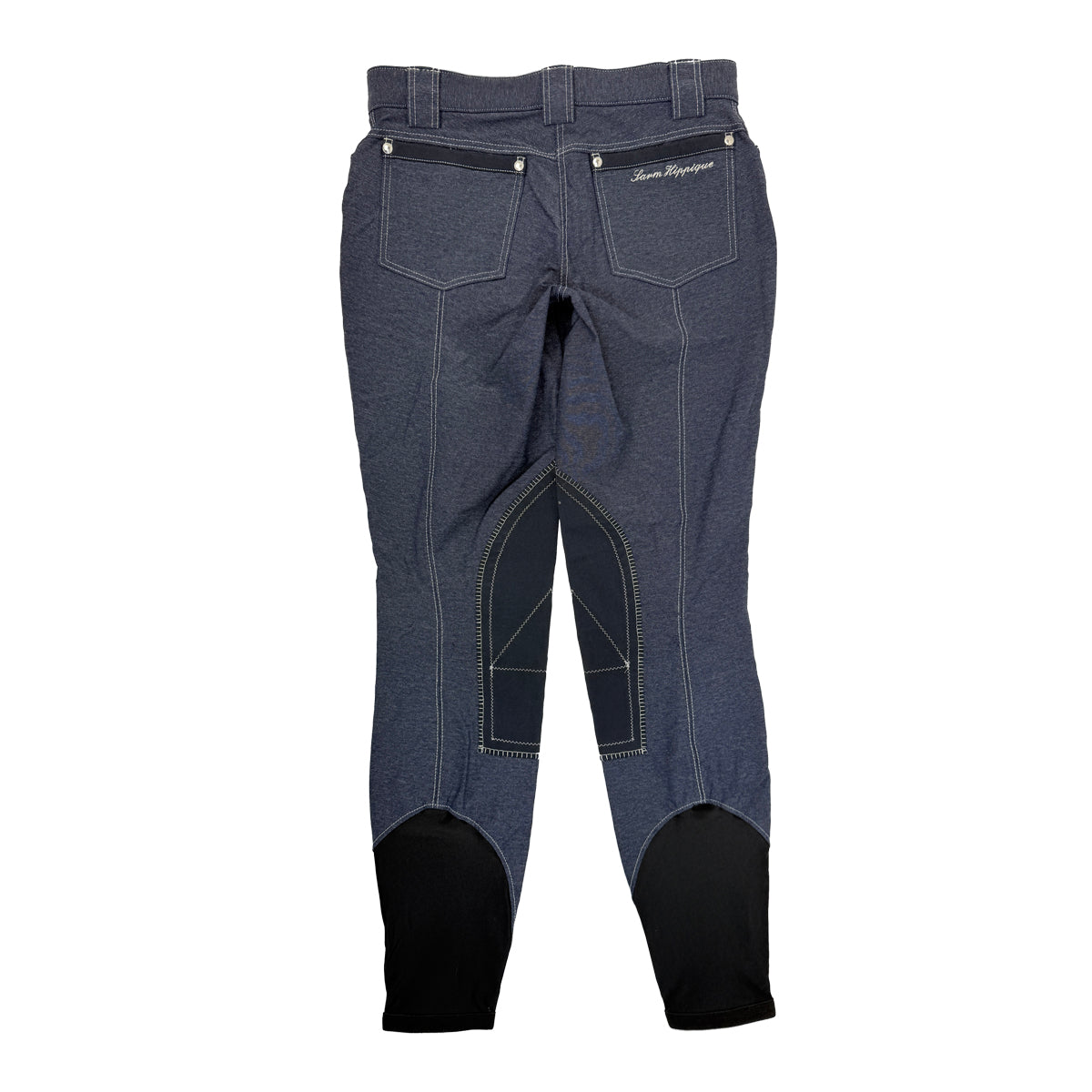 Sarm Hippique Knee Patch Breeches in Denim Blue