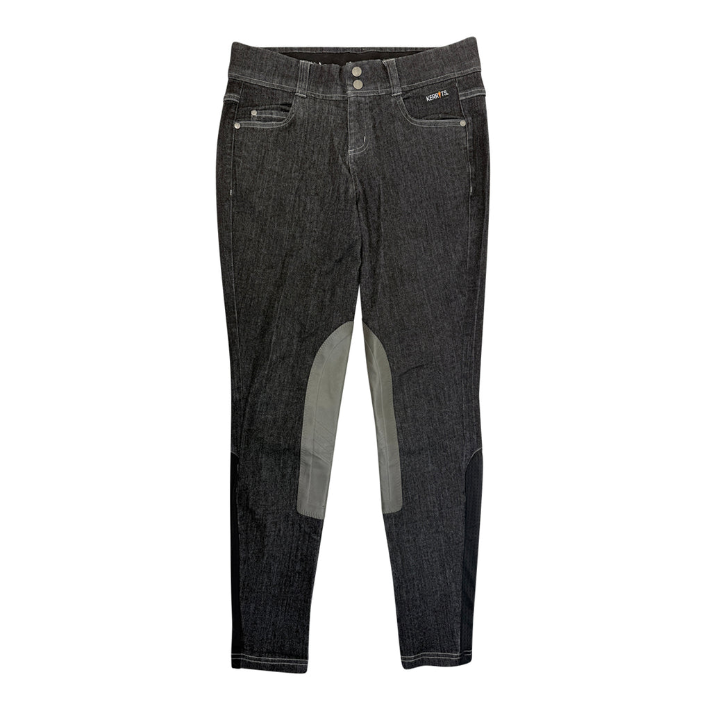 Kerrits Stretch Denim Knee Patch Breeches in Black