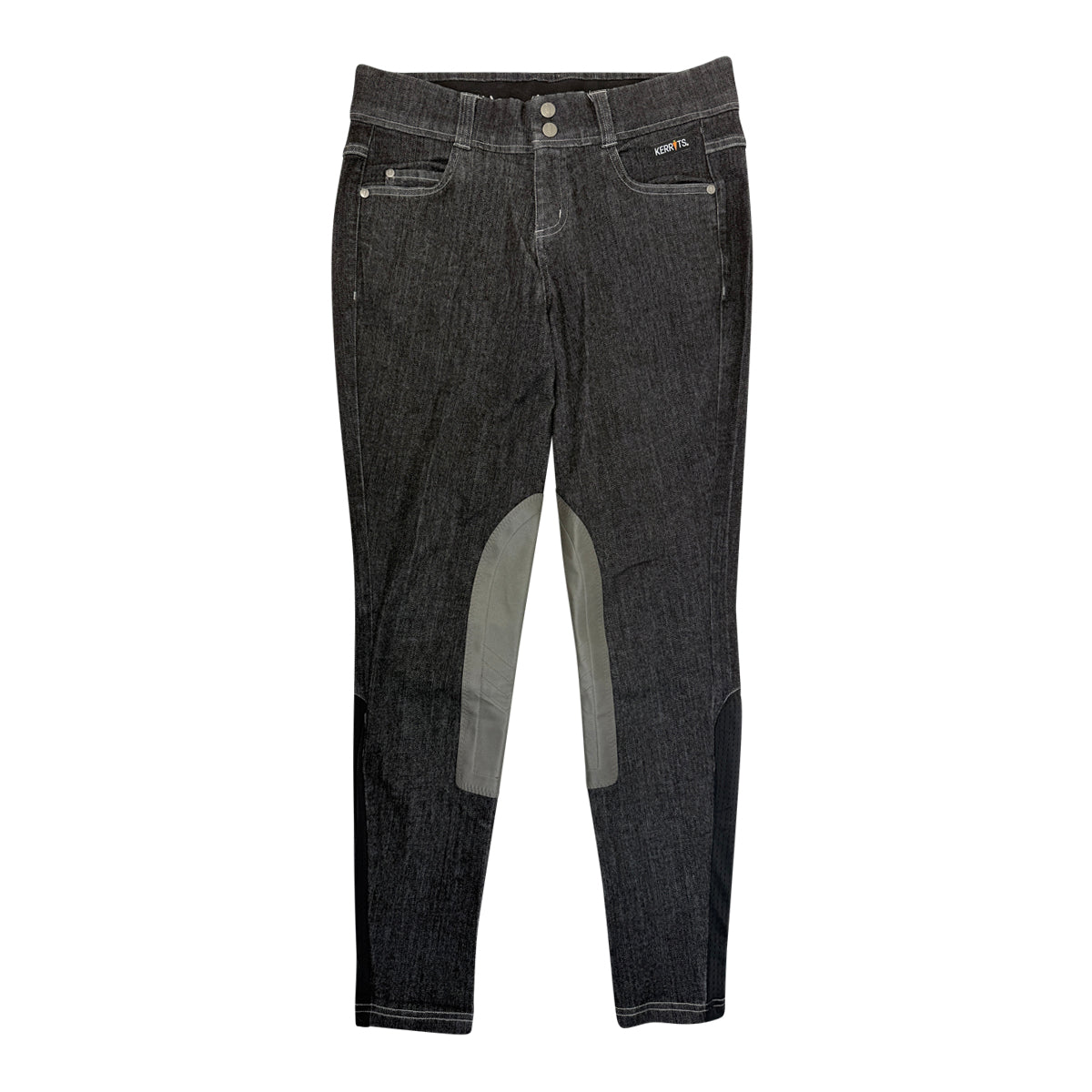 Kerrits Stretch Denim Knee Patch Breeches in Black