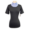 Callidae Short Sleeve Practice Shirt in Black/Blue Heart Gingham - Women's XS