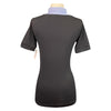 Callidae Short Sleeve Practice Shirt in Black/Blue Heart Gingham - Women's XS