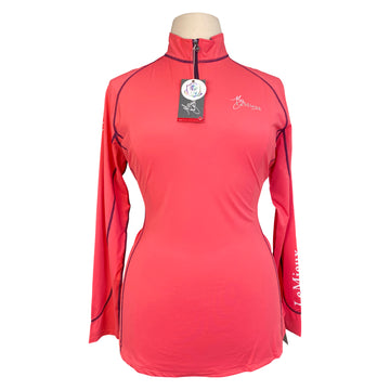 LeMieux 1/4 Zip Long Sleeve Base Layer in Papaya