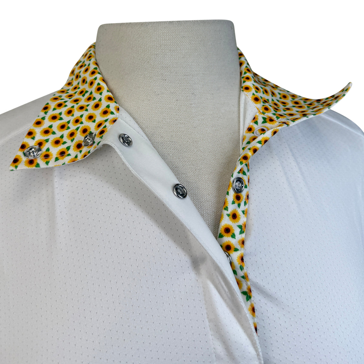 Essex Classics Talent Yarn Show Shirt in White/Sunflowers