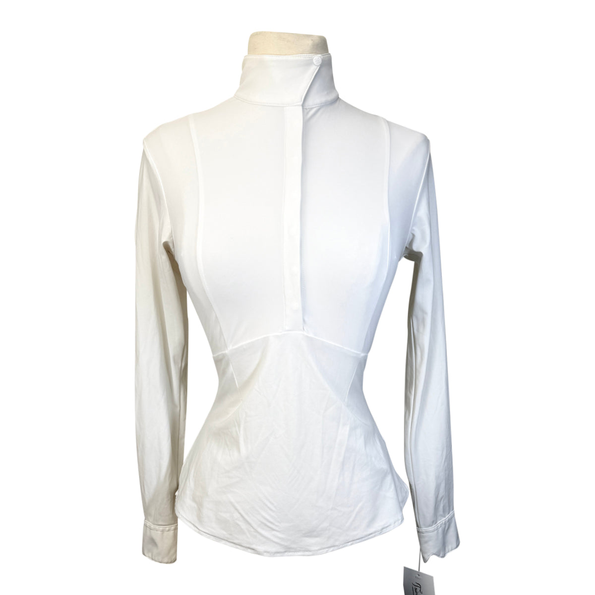 Horse Pilot 'Monica' Long Sleeve Show Shirt in White - Women's XS