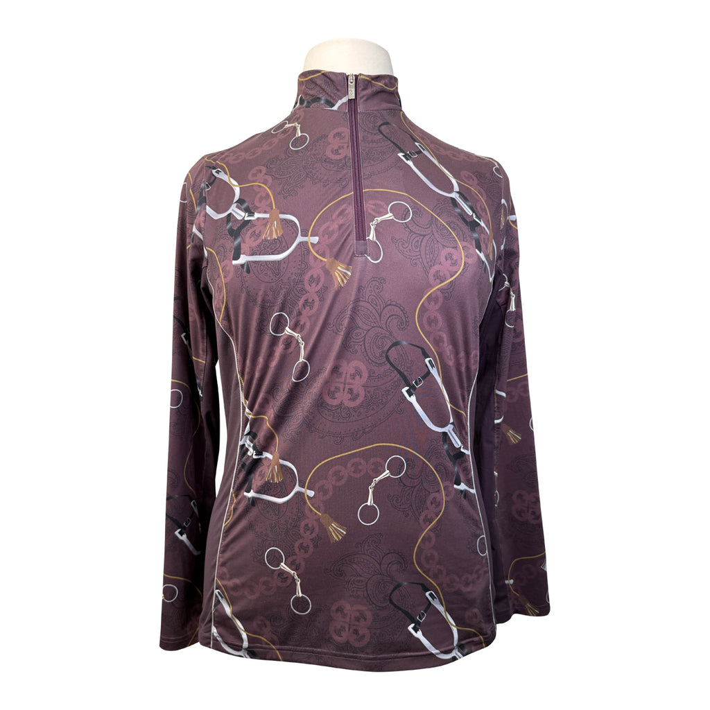 Arista Equestrian 'Luxe' 1/4 Zip Shirt in Burgundy Tack 