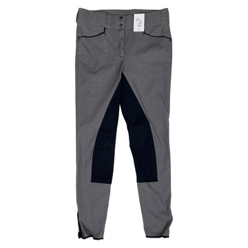 Eurofit 'Bling' Full Seat Breeches in Grey Denim/Black - Women's 28L