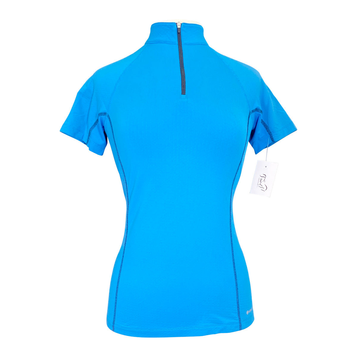 Noble Outfitters 'Ashley' Performance Short Sleeve Shirt in Bright Blue/Black Zip
