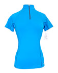 Noble Outfitters 'Ashley' Performance Short Sleeve Shirt in Bright Blue/Black Zip