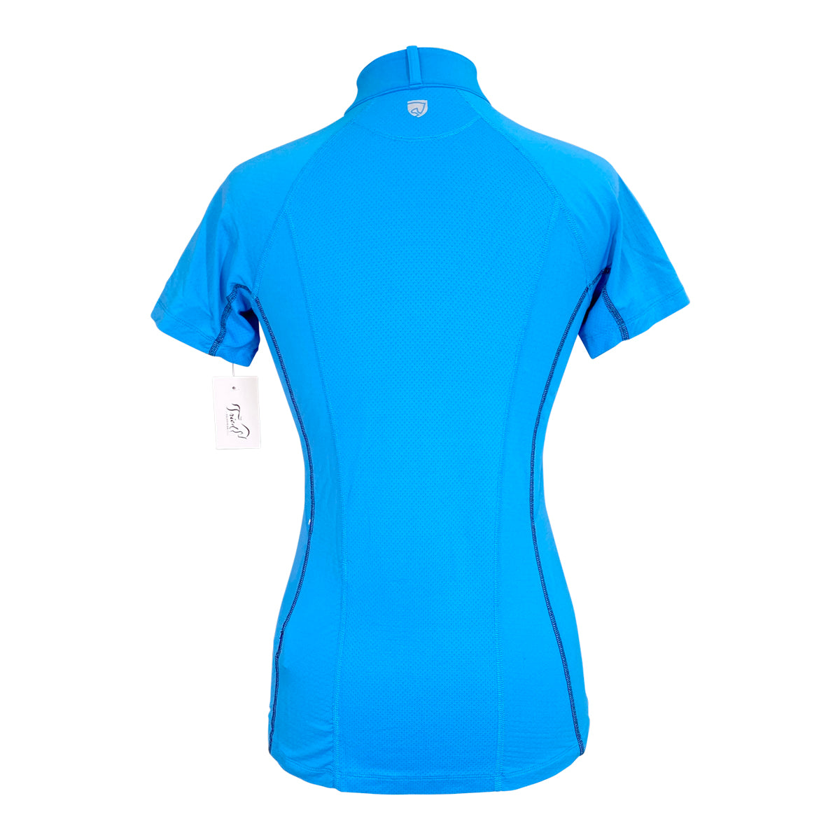 Noble Outfitters 'Ashley' Performance Short Sleeve Shirt in Bright Blue/Black Zip