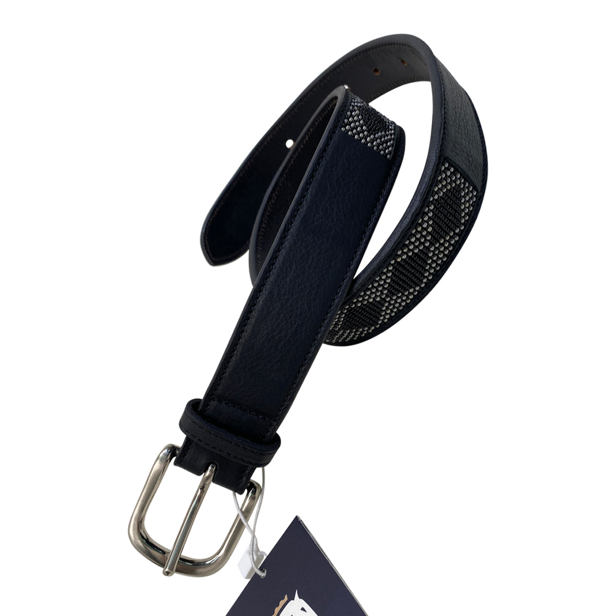 Equinavia 'Estelle' Beaded Belt in Black/Silver 
