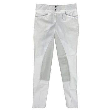 Eurofit 'Bling' Full Seat Breeches in White