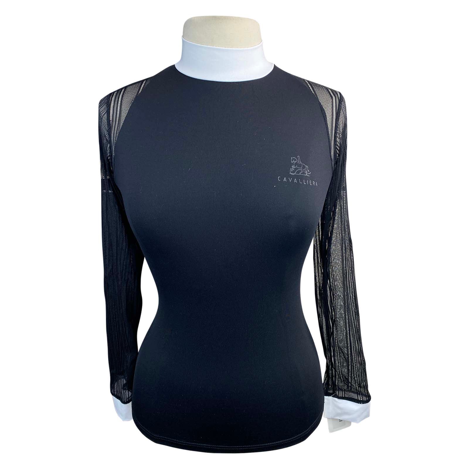 Front of Cavalliera 'Contessa' Competition Shirt in Black - Women's Medium
