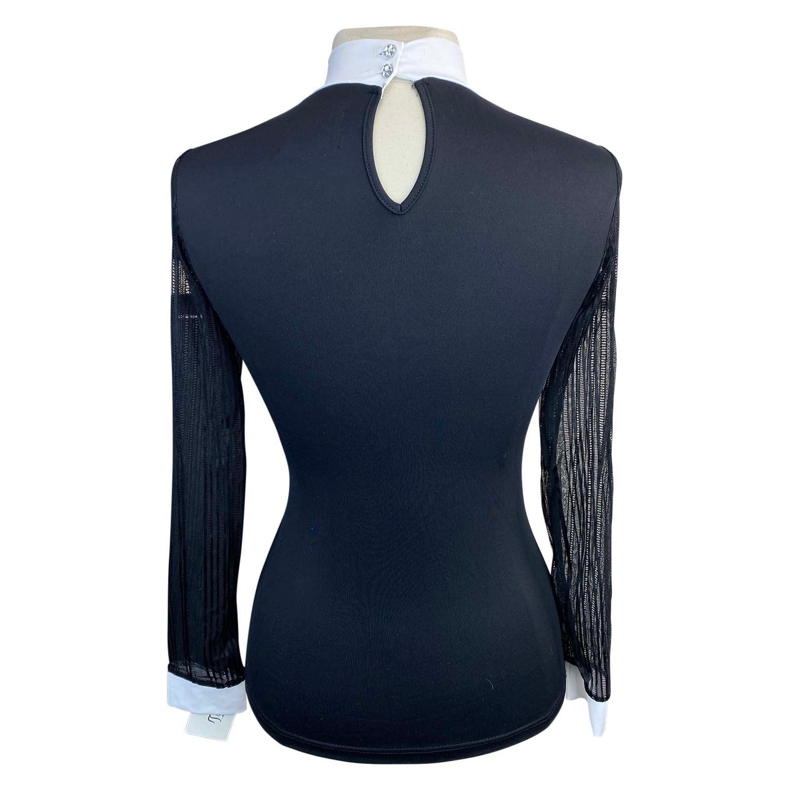Back of Cavalliera 'Contessa' Competition Shirt in Black - Women's Medium