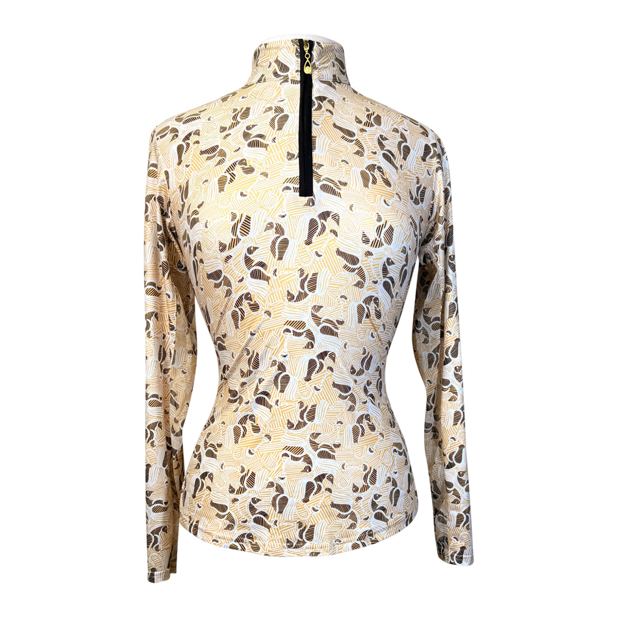 SanSoleil Sun Shirt in Tan Abstract Horses