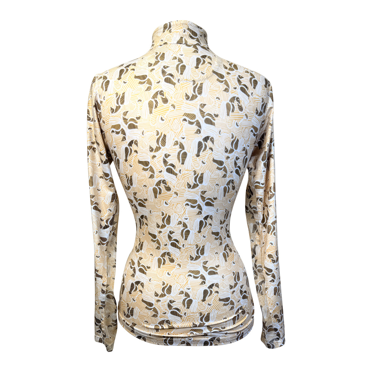 SanSoleil Sun Shirt in Tan Abstract Horses