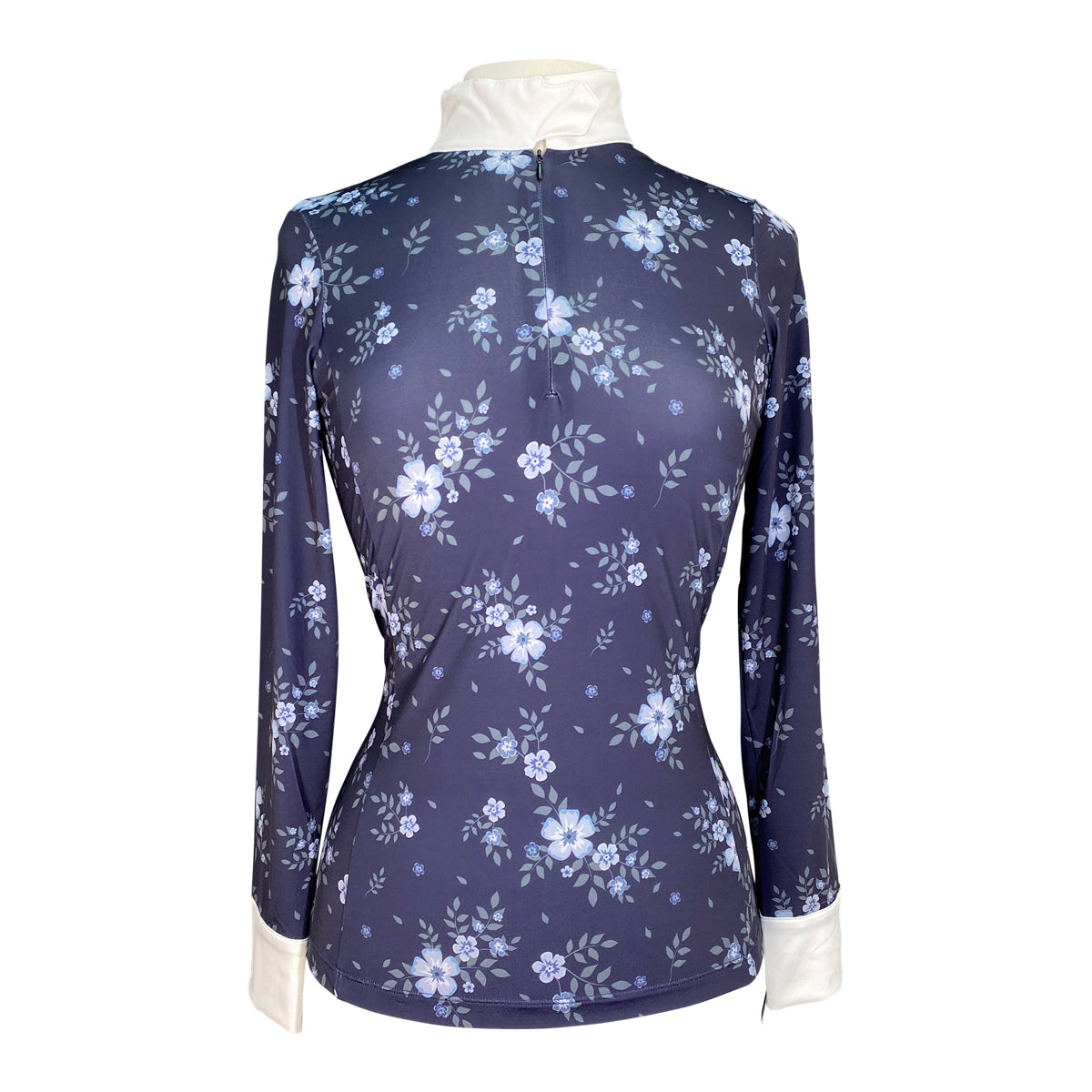 Halter Ego 'Courtney' Long Sleeved Riding Shirt in Navy Floral