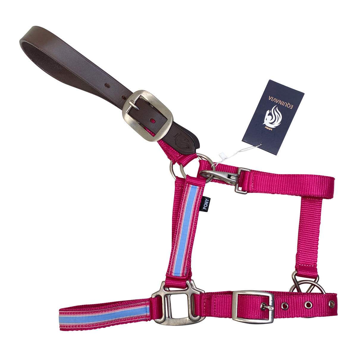 Equinavia 'Pegasus' Ribbon Breakaway Halter in Pink/Blue Preppy