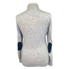 Back of Essex Classics 'Trey' Quarter-Zip Sweater in Grey/Navy 
