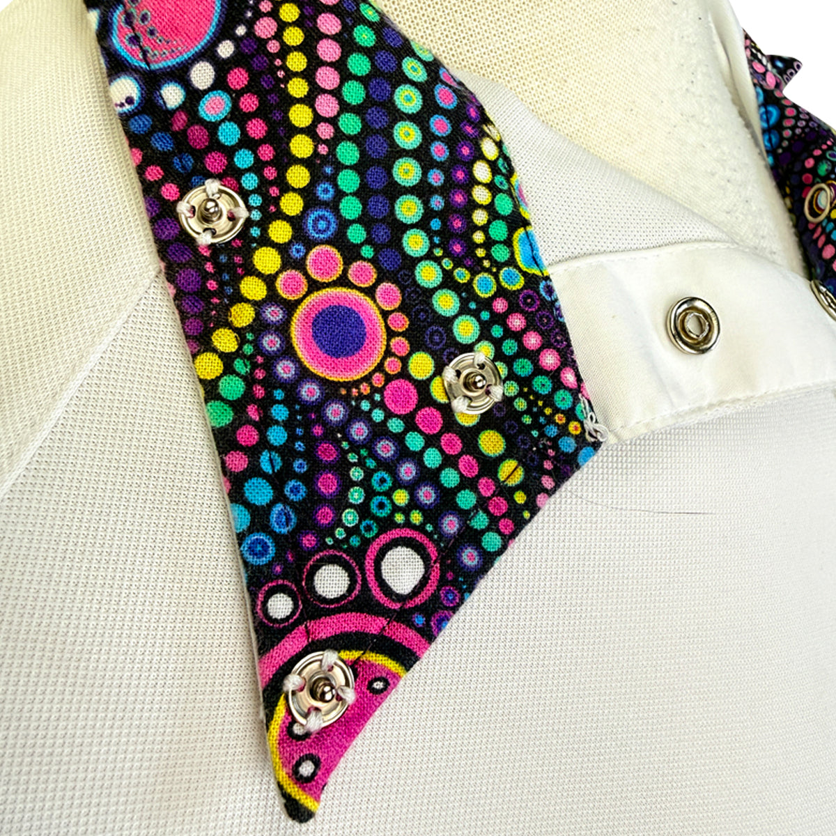 Shires Aubrion Show Shirt in White w/Kaleidoscope 