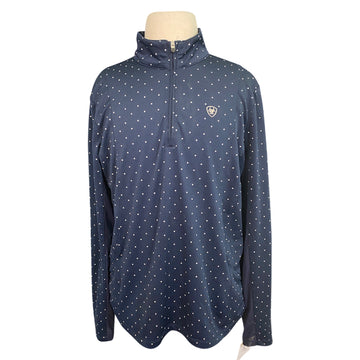 Ariat 'Sunstopper 2.0' Print Baselayer in Navy Polka Dot