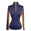 Kastel 'Charlotte' Signature Long Sleeve Shirt in Navy/Orange - Women's Medium