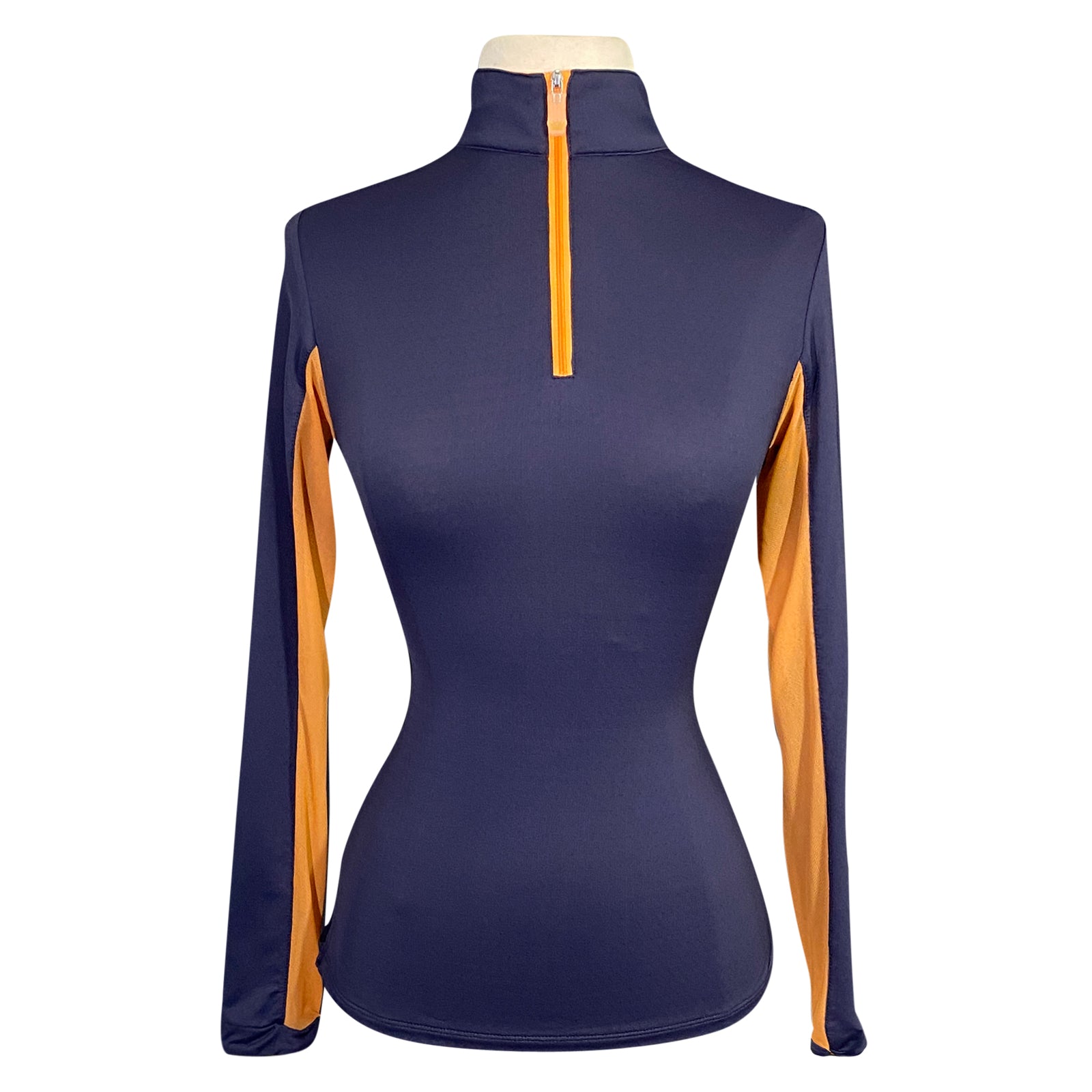 Kastel 'Charlotte' Signature Long Sleeve Shirt in Navy/Orange - Women's Medium