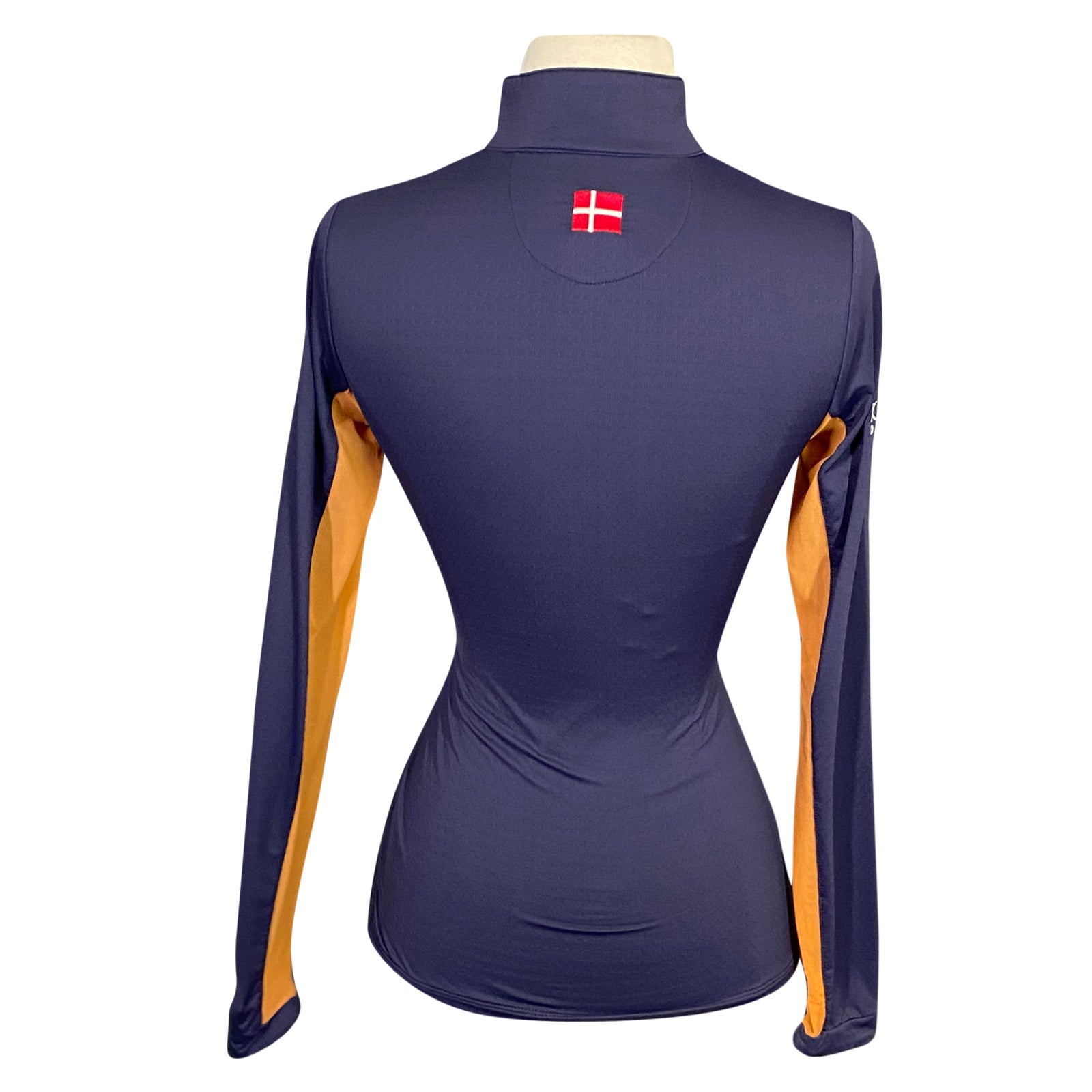 Kastel 'Charlotte' Signature Long Sleeve Shirt in Navy/Orange - Women's Medium