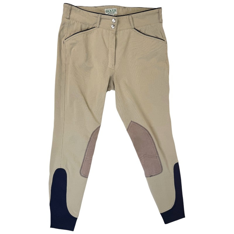 Dover Saddlery Wellesley Classic Piped Knee-Patch Breech in Tan