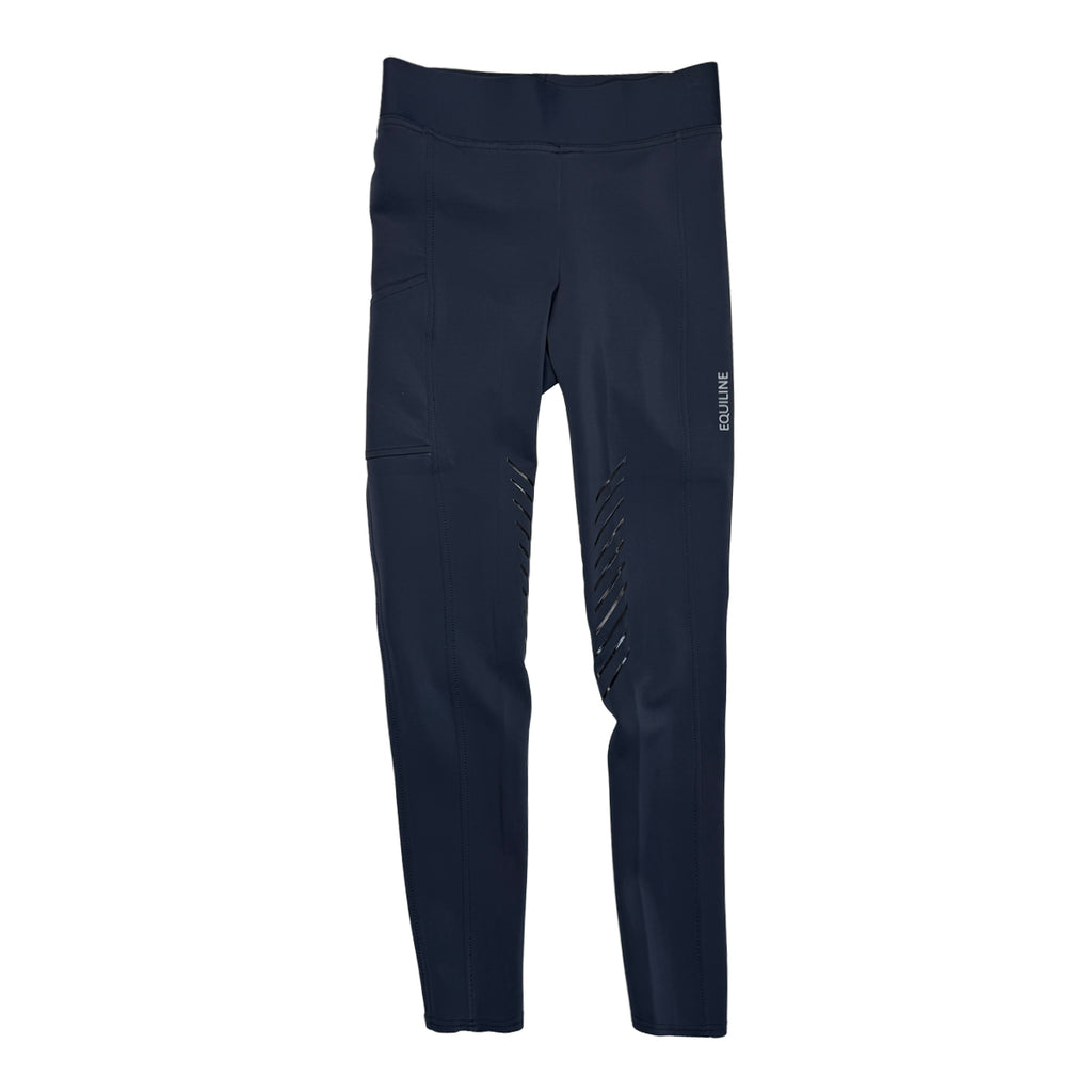 Equiline 'CalreK' Knee Grip Tights in Navy