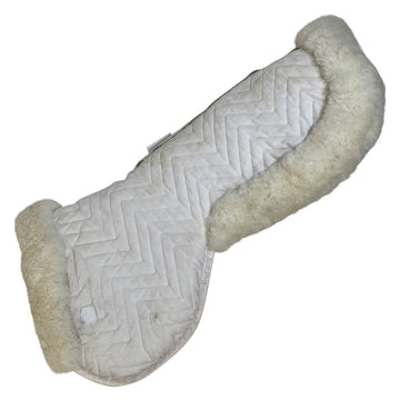 Fleeceworks Shimable Halfpad with Rolled Edge in White