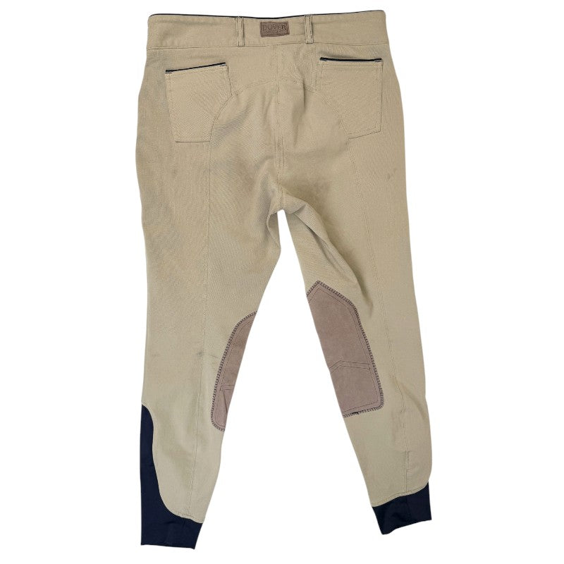 Dover Saddlery Wellesley Classic Piped Knee-Patch Breech in Tan