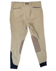 Dover Saddlery Wellesley Classic Piped Knee-Patch Breech in Tan