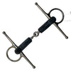 Jointed Rubber Full Cheek Snaffle in Black/Stainless Steel - 5"