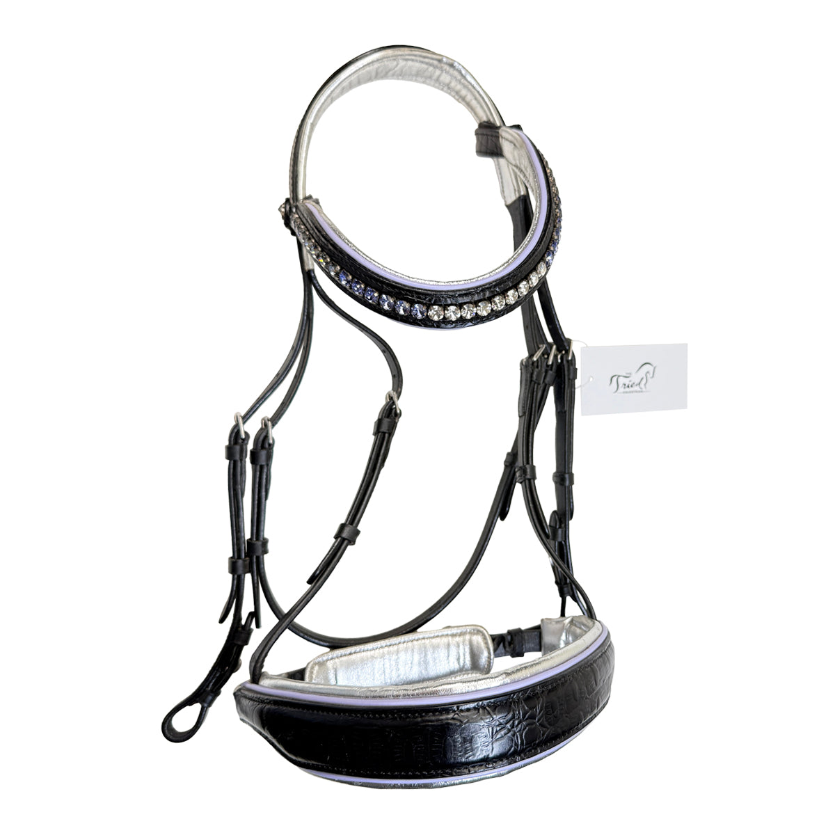 Halter Ego 'Viper' Patent Snaffle Bridle in Black Patent w/ Graphite